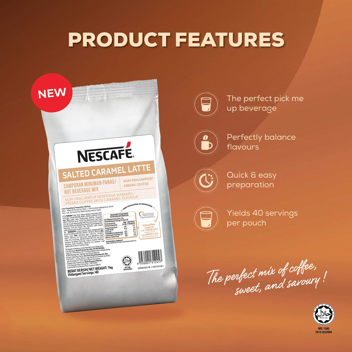 NESCAFE Salted Caramel Latte - 1kg